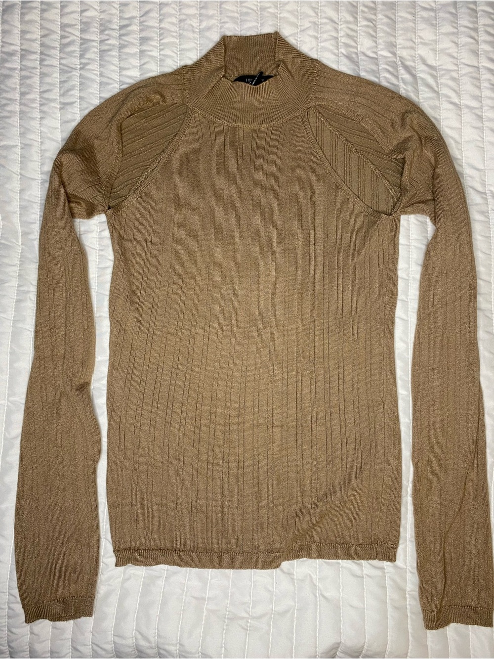 Forever 21 Camel Ribbed Turtleneck Sweater